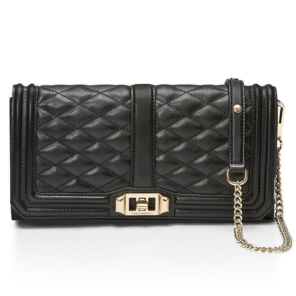 💕REBECCA MINKOFF💕 Black Quilted Love Clutch NWT